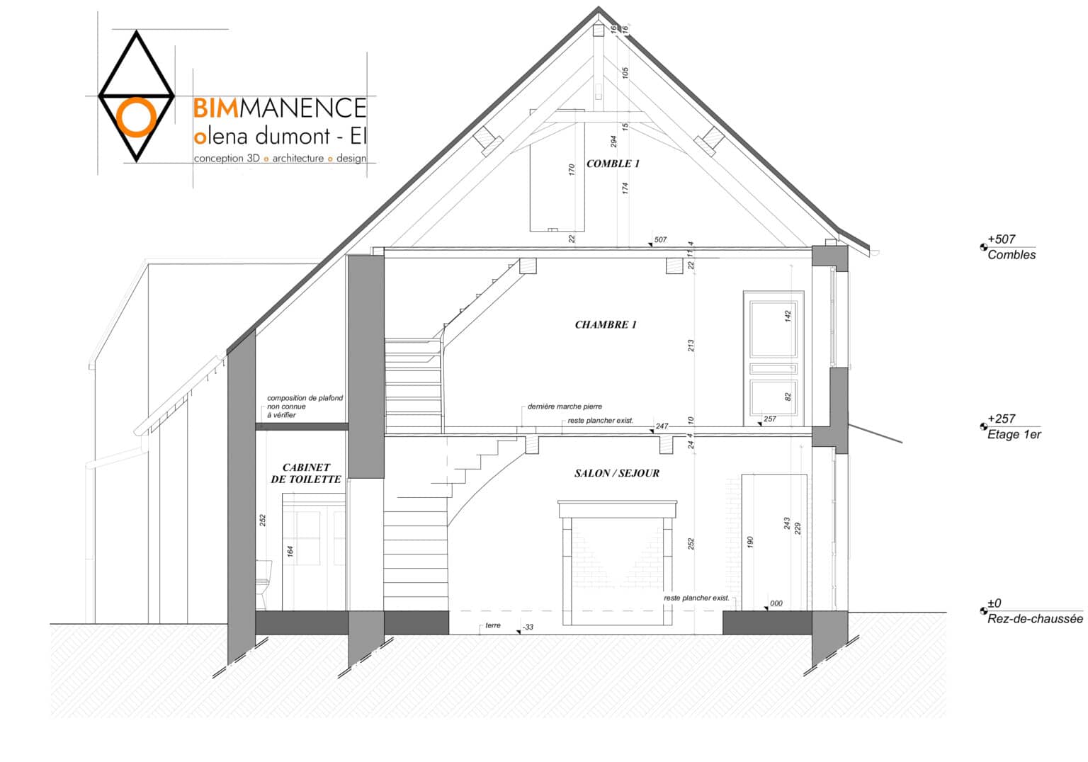 Etat des lieux Conception 3D BIM Manence Olena Dumont Architecte concept projet bim modeling design (4) dépôt permis de construire