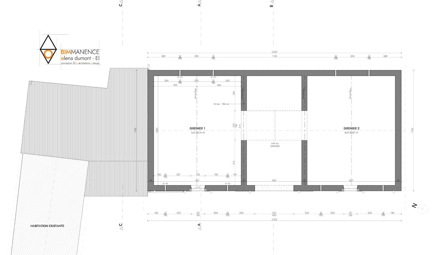 Etat des lieux Conception 3D BIM Manence Olena Dumont Architecte concept projet bim modeling design (8) dépôt permis de construire