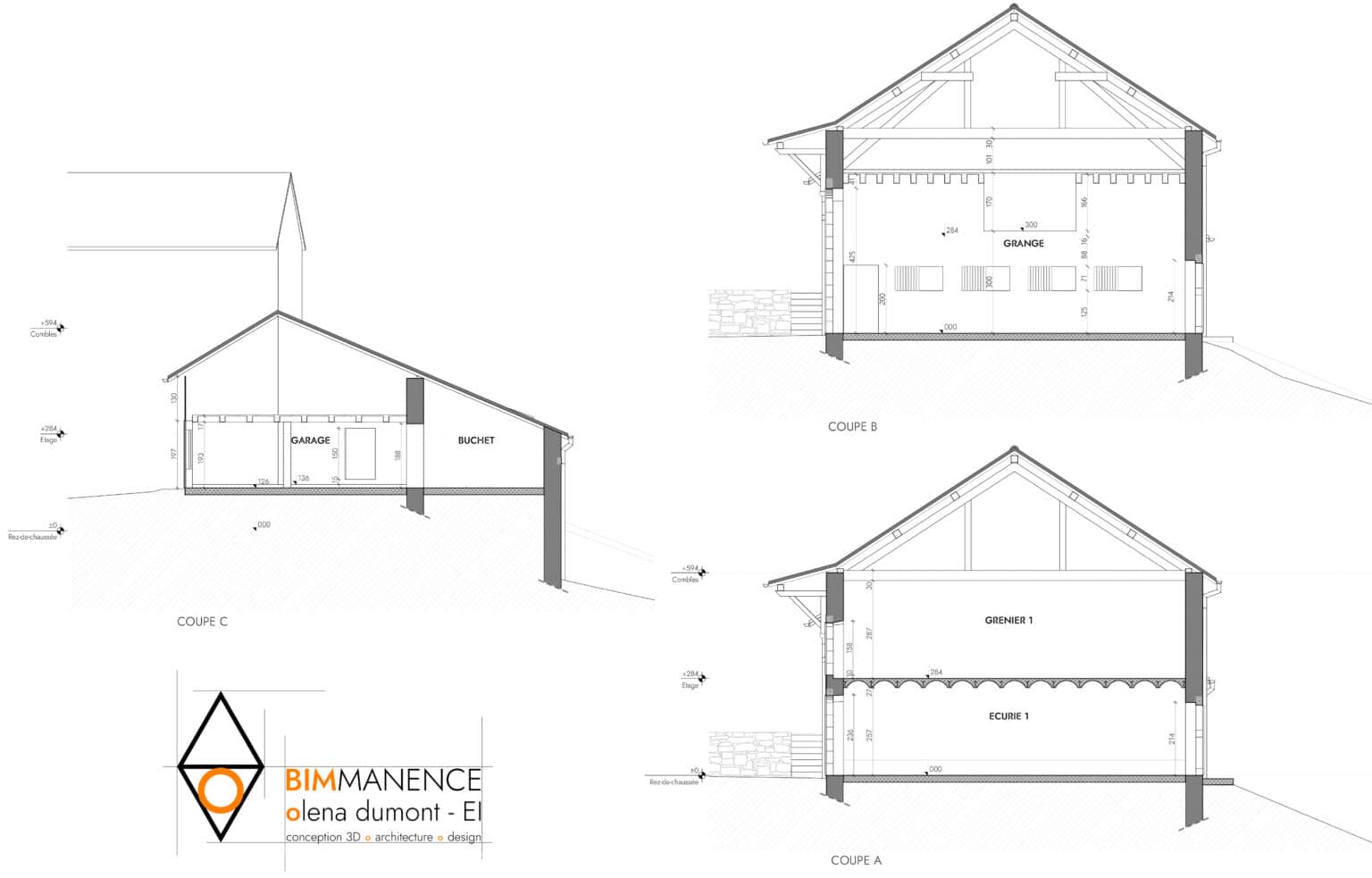 Etat des lieux Conception 3D BIM Manence Olena Dumont Architecte concept projet bim modeling design (9) dépôt permis de construire