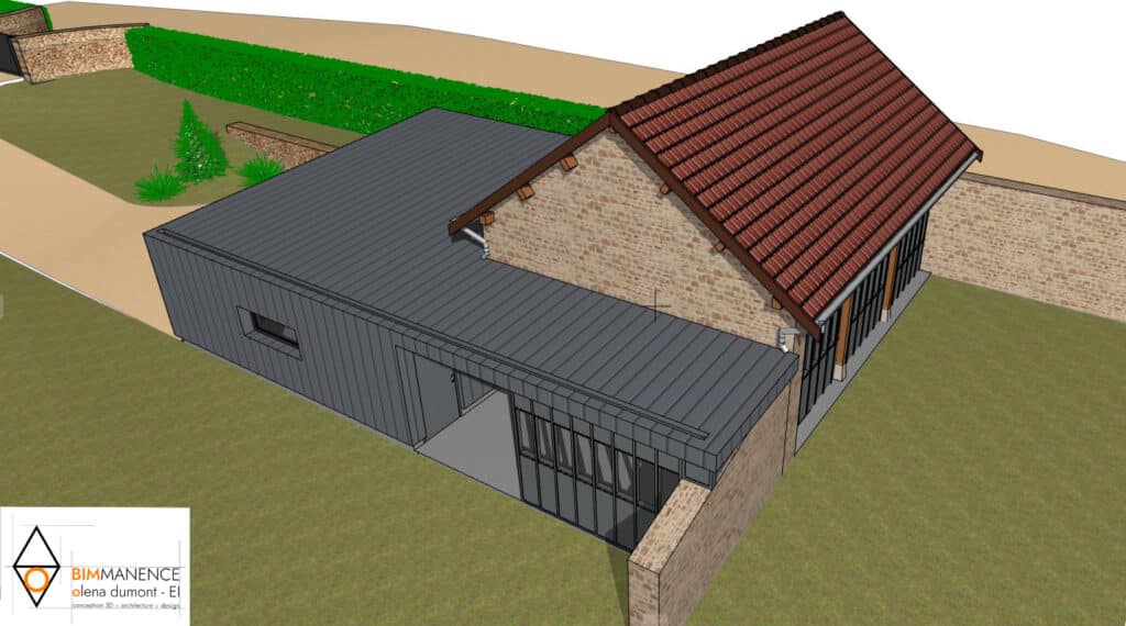Mission conception 3D BIM Manence Olena Dumont Architecte D concept projet modeling design (1) dépôt permis de construire