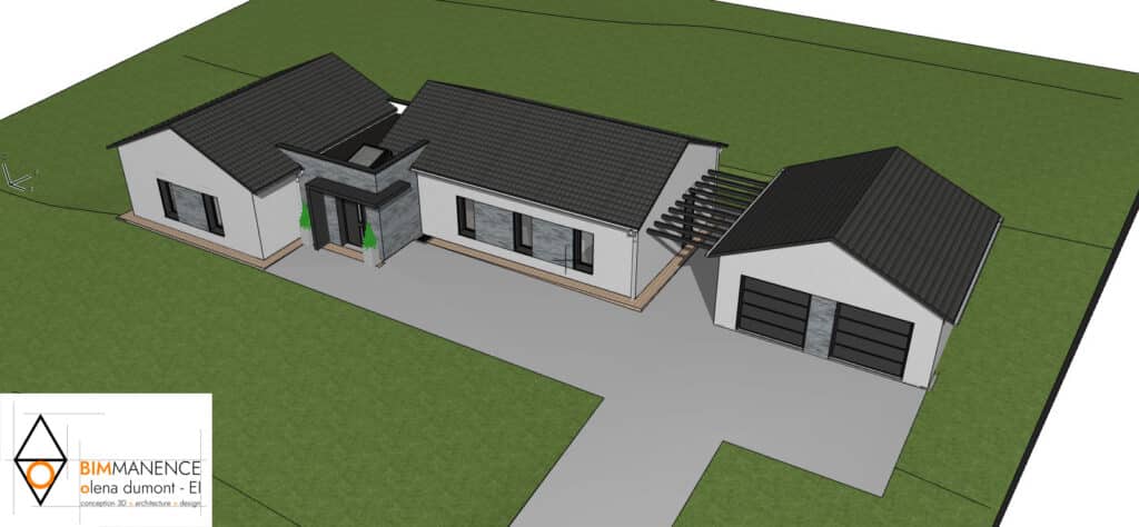 Mission conception 3D BIM Manence Olena Dumont Architecte D concept projet modeling design (1) dépôt permis de construire