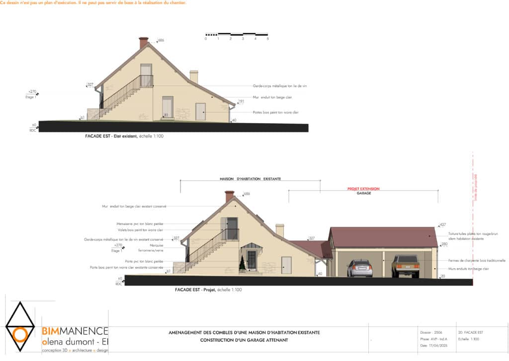 avp 3 Olena Dumont Architecte Architecture Design Conception 3D Bim modeling Permis de construire 71 BimManence Mission avant projet