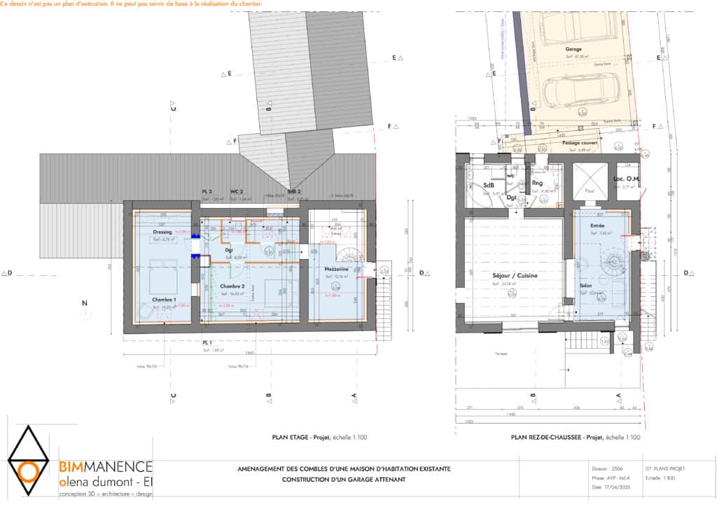esq 1 Olena Dumont Architecte Architecture Design Conception 3D Bim modeling Permis de construire 71