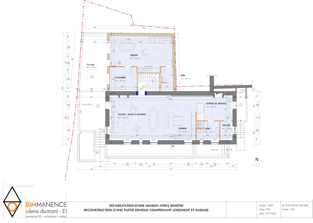 esq 3 Olena Dumont Architecte Architecture Design Conception 3D Bim modeling Permis de construire 71